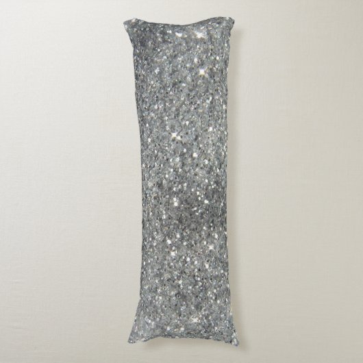 スタイリッシュな銀製のグリッターの輝きの写真 ボディピロー (正面縦)