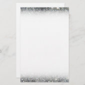 スタイリッシュな銀製のグリッターの輝きの写真 便箋 (正面/裏面)