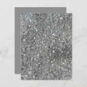 スタイリッシュな銀製のグリッターの輝きの写真 招待状 (正面/裏面)