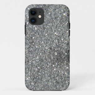 スタイリッシュな銀製のグリッターの輝きの写真 iPhone 11 ケース