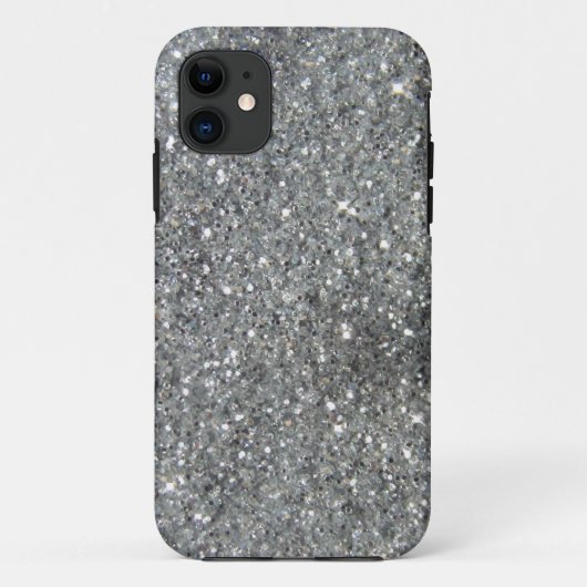 スタイリッシュな銀製のグリッターの輝きの写真 Case-Mate iPhoneケース (裏面)