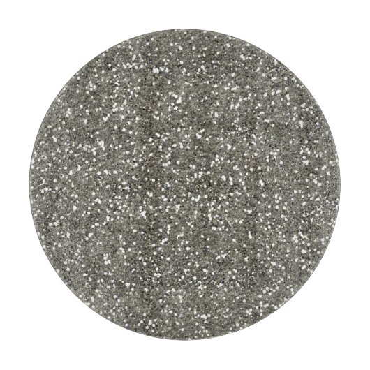 スタイリッシュな銀製のグリッター カッティングボード (正面)