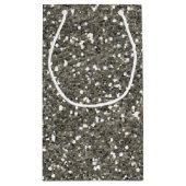 スタイリッシュな銀製のグリッター スモールペーパーバッグ (裏面)