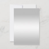 スタイリッシュな銀製のダイヤモンド第60結婚RSVP 出欠カード (裏面)