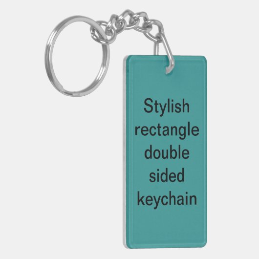 スタイリッシュな長方形の倍はkeychain味方しました キーホルダー (正面左)