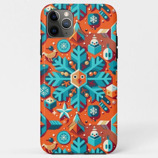 スタイリッシュな雪の結晶 クリスマスマジック 冬 Case-Mate iPhoneケース (裏面)