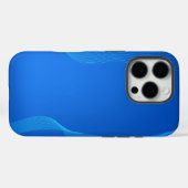 スタイリッシュな青い革 Case-Mate iPhoneケース (裏面 (横))