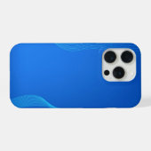 スタイリッシュな青い革 iPhoneケース (裏面横)