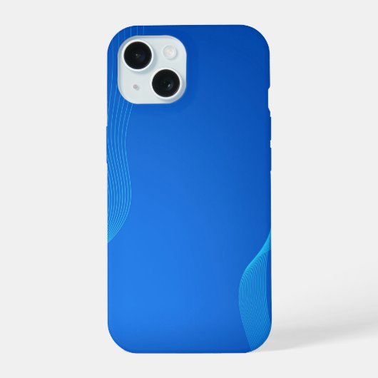 スタイリッシュな青い革 iPhone 15ケース (裏面)