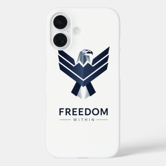 スタイリッシュな青い鷲の"Freedom Within" Case-Mate iPhoneケース (裏面)