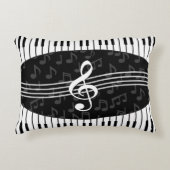 スタイリッシュな音楽はト音記号およびピアノ鍵に注意します アクセントクッション (正面)