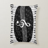 スタイリッシュな音楽はト音記号およびピアノ鍵に注意します アクセントクッション (裏面(縦))