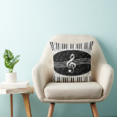 スタイリッシュな音楽はト音記号およびピアノ鍵に注意します クッション (椅子)