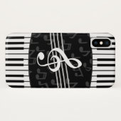 スタイリッシュな音楽はト音記号およびピアノ鍵に注意します Case-Mate iPhoneケース (裏面(横))