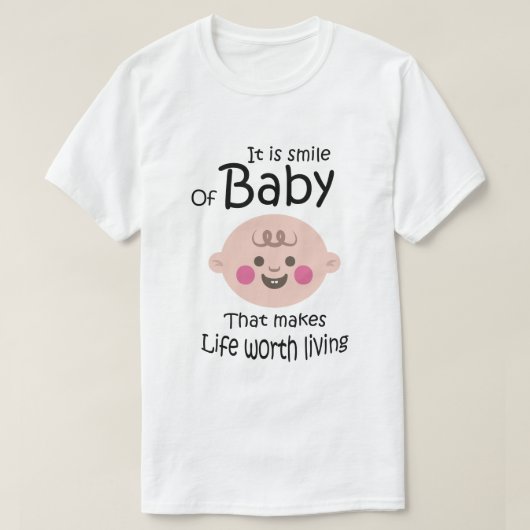 スタイリッシュな顔と赤ちゃんのギフト作成 Tシャツ (デザイン正面)