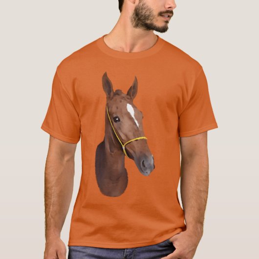 スタイリッシュな馬の頭の女の子 Tシャツ (正面)