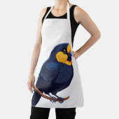スタイリッシュな黄色い顔の鳥 エプロン (インサイチュ)