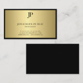スタイリッシュな黒および金ゴールドのモノグラムの魅力のトレンディー 名刺 (正面/裏面)