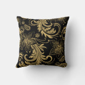 スタイリッシュな黒および金ゴールドの枕 クッション (裏面)