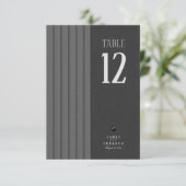 スタイリッシュな黒と白の結婚式テーブルナンバー ID1090 招待状 (スタンド正面)