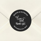 スタイリッシュな黒のカスタム愛と感謝の結婚式 ラウンドシール