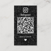 スタイリッシュな黒のシェフ&ベーカリーInstagram QR 名刺 (裏面)
