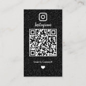 スタイリッシュな黒のハウスキーピングInstagram QR 名刺 (裏面)