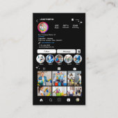 スタイリッシュな黒のハウスキーピングInstagram QR 名刺 (正面)