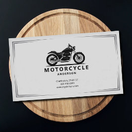 スタイリッシュな黒のバイクのシルエット 名刺