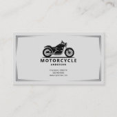 スタイリッシュな黒のバイクのシルエット 名刺 (正面)