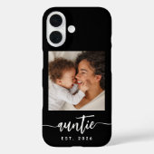 スタイリッシュな黒の「Auntie Established」筆記体フォト Case-Mate iPhoneケース (裏面)