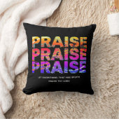 スタイリッシュな黒のPRAISE音符キリスト教 クッション (ブランケット)