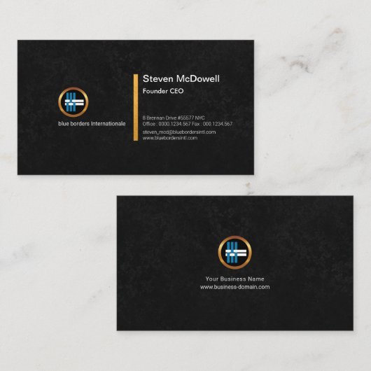 スタイリッシュな黒はグランジな金ゴールドのフェイクなラインCEOを塗ります 名刺 (正面/裏面)