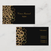 スタイリッシュな黒及びジャガーのプリントの名刺 名刺 (正面/裏面)