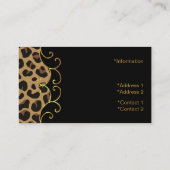 スタイリッシュな黒及びジャガーのプリントの名刺 名刺 (裏面)