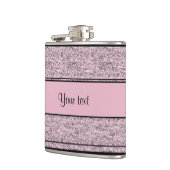 スタイリッシュな黒及び薄紫のグリッターは縞で飾ります フラスク (左)