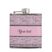 スタイリッシュな黒及び薄紫のグリッターは縞で飾ります フラスク (正面)