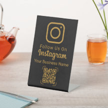 スタイリッシュな黒金Instagramビジネス用ディスプレイ