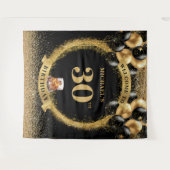 スタイリッシュな30歳の男の誕生日　ウィスキー誕生日パーティー タペストリー (正面(横))