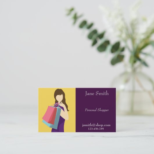 スタイリッシュな、流行個人的な買物客 名刺 (スタンド正面)