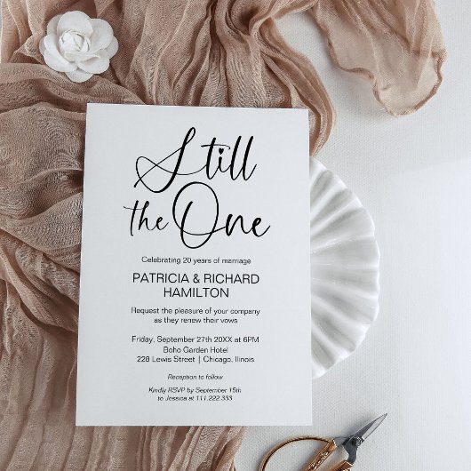 スタイリッシュな「Still The One」結婚誓約更新 招待状