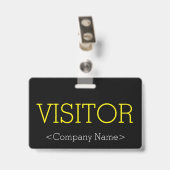 スタイリッシュな"VISITOR" バッジ (裏面 (クリップ付))