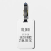 スタイリッシュなblack'n'whiteのヘビのスケッチ ラゲッジタグ (裏面縦)