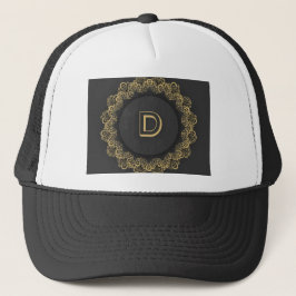 スタイリッシュなDイニシャルレターモノグラムプリントイメージ  キャップ