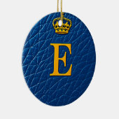 スタイリッシュなEの上の金の王冠 セラミックオーナメント (右)