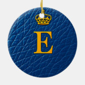 スタイリッシュなEの上の金の王冠 セラミックオーナメント (裏面)