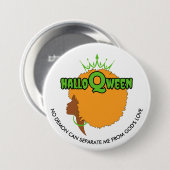 スタイリッシュなHALLOQWEEN アフロクイーン ハロウィン 缶バッジ (正面&裏面)