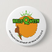 スタイリッシュなHALLOQWEEN アフロクイーン ハロウィン 缶バッジ (正面)
