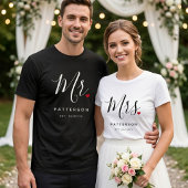 スタイリッシュなMr.カスタム苗字と挙式日 ウェディング Tシャツ