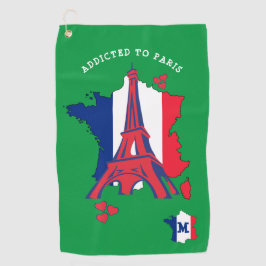 スタイリッシュなPARIS中毒モノグラム ゴルフタオル